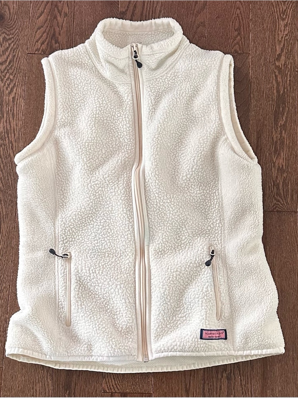 Ladies Vineyard Vines Cream Sherpa Fleece Vest S